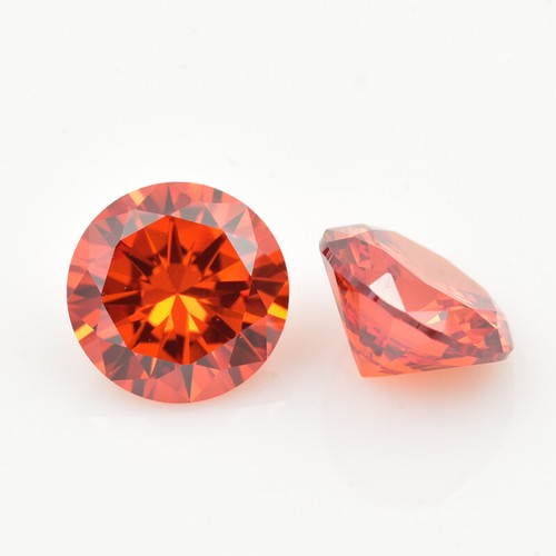 50pcs 2.5mm Orange Round Loose Cubic zirconia AAAAA 8 Hearts And 8 Arrows
