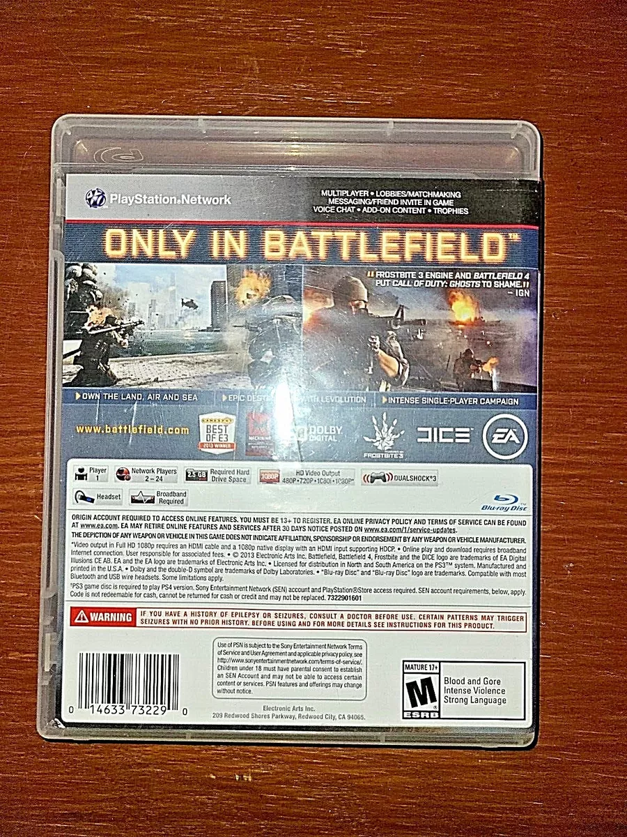 Battlefield 4 Sony PlayStation 3 Video Game PS3 492072408806