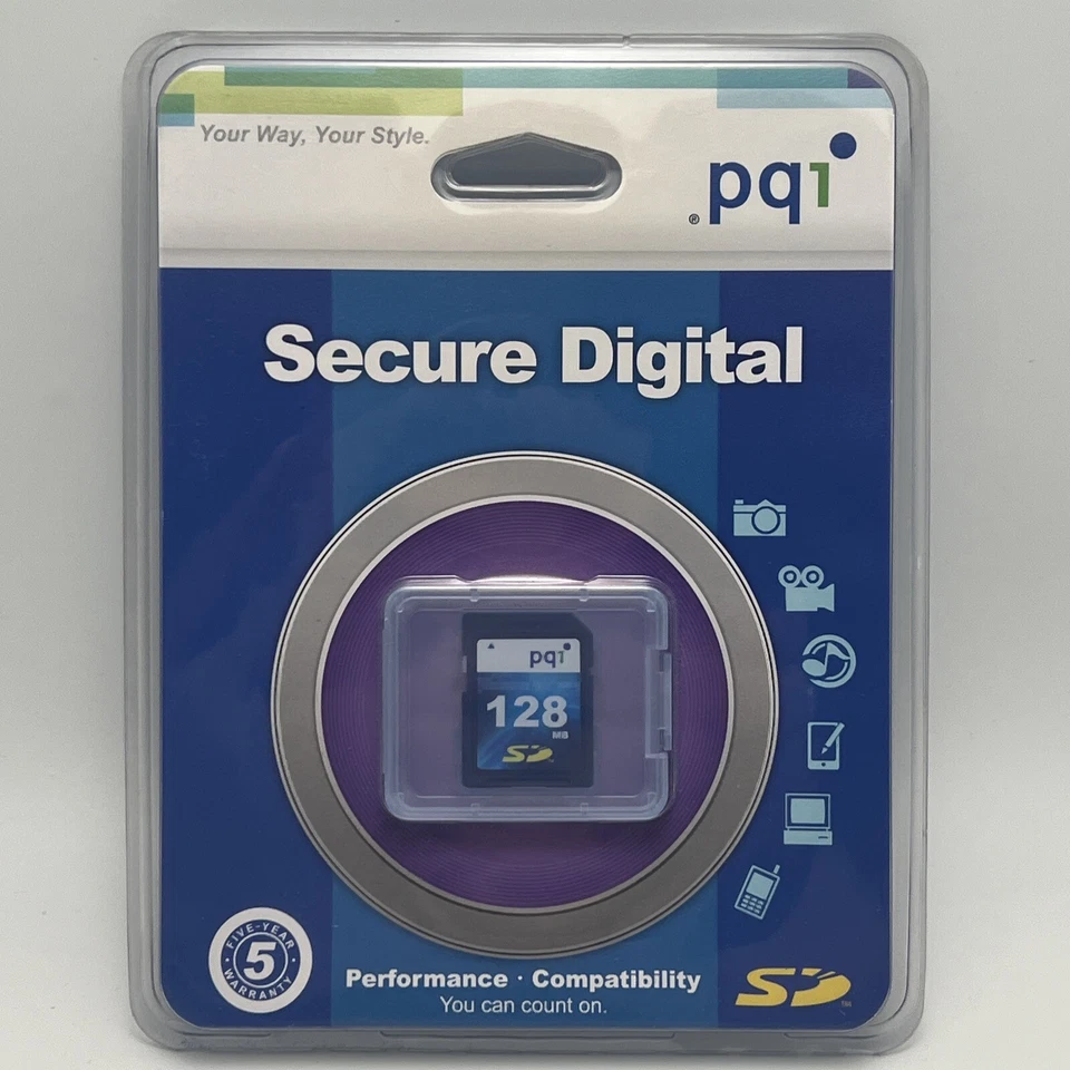 NEW PQI 128MB Secure Digital SD Flash Memory Card with Jewel Case - Image 3 of 4