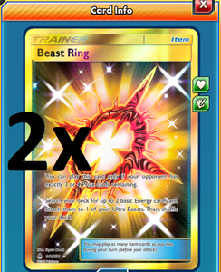 DIGITAL 2x Beast ring secret rare pokemon tcg online | eBay