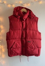 Vintage Polo Ralph Lauren Hooded Down Puffer Vest Red Size L
