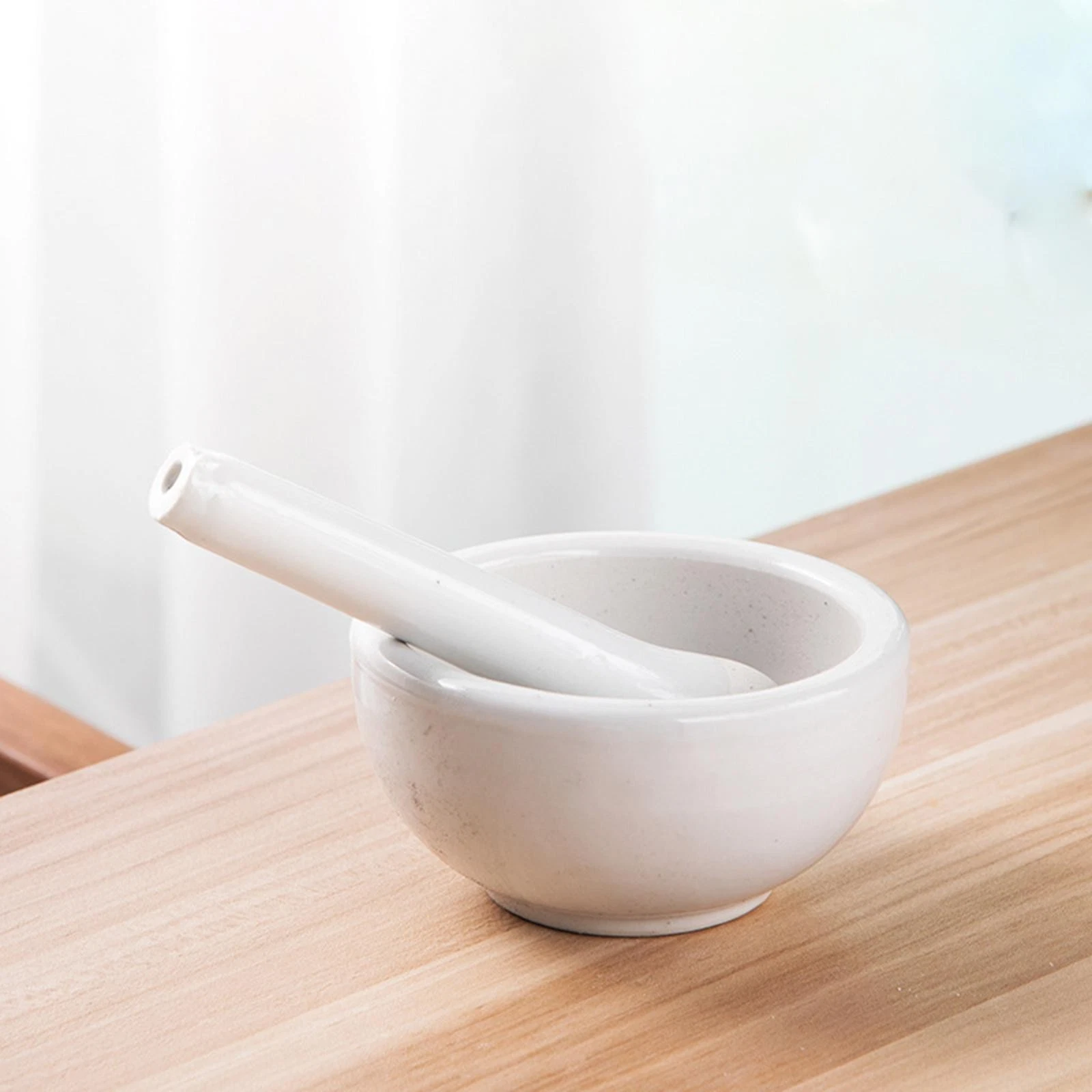 Mortar and Pestle Set Grinding Bowl Porcelain Handheld DIY Pottery Tool Reusable