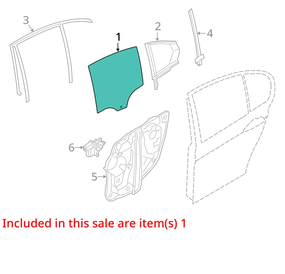 BMW M340I 2019-2021 OEM PUERTA TRASERA IZQUIERDA VENTANA CRISTAL Foto 3 de 4