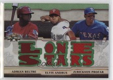 2014 Triple Threads Relic Combos Emerald /18 Adrian Beltre Elvis Andrus HOF 0m0