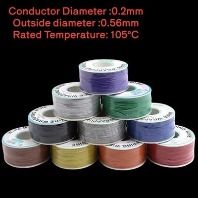 250M 30AWG PVC Isolierte Einkern Kupfer Jumper Kabel Leiterplatte Wrapping Wire