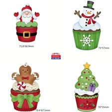 Christmas cupcake series Santa Tree Snowman metal cutting dies cut cutter die