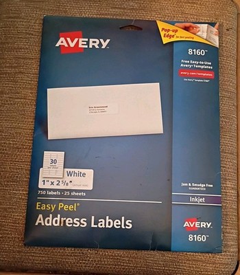 Avery 8160 Easy Peel Address Labels for Inkjet Printers
