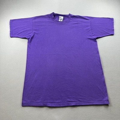 Vintage Purple T-Shirt Mens Large Pro Player Blank Sportswear Short Sleeve 90s