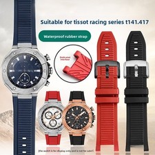 For Tissot T141 417 Quality Waterproof Rubber Watch Band Straps Mens 24x13mm