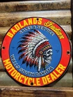 VINTAGE INDIAN MOTORCYCLES PORCELAIN SIGN BIKER CYCLE SALES PARTS SERVICE DEALER