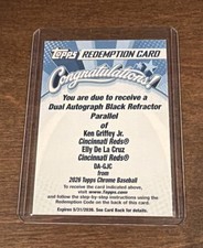2026 Topps Chrome Baseball Black 10 Dual Auto Griffey Jr De La Cruz Redemp 2026 Topps Chrome Baseball Black 10 Dual Auto Griffey Jr De La Cruz Redemp