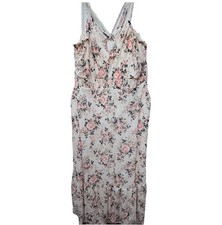 TORRID BEIGE FLORAL STRAPPY DRESS, PLUS SIZE 0, CHEST 40, LENGTH 51