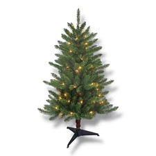 PULEO 4’ Foot Christmas Tree w/ Lights Pre-lit Ariticial Colorado Green Fir *NEW