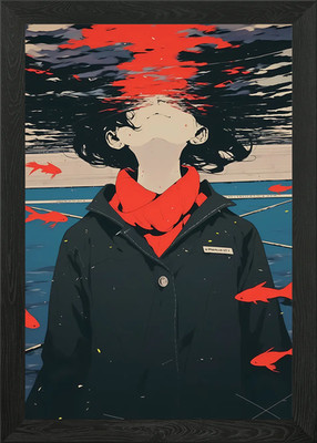 Gerahmtes Wandbild Poster Leinwanddruck Bild Mädchen im Wasser