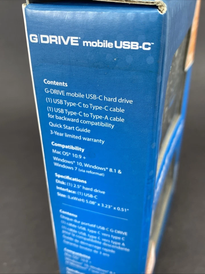 G-Technology G-DRIVE mobile 1TB Portable FireWire & USB 3.0 Drive 0G04876 - Image 3 of 4