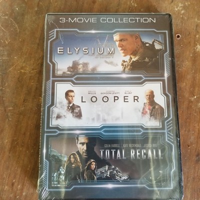NEW Elysium,Looper,Total Recall DVD 3-movie Collection Sealed Free Shipping 