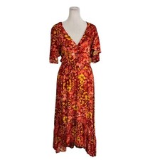 Anthropologie Abel The Label Maple Summer Floral Vneck Maxi Dress Small