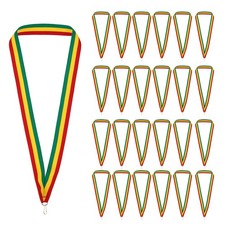 66 Pcs Award Neck Ribbons with Snap Clips Medal Lanyards Red/Yellow/Green