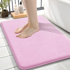 OLANLY Thick Memory Foam Small Bathroom Rugs 24x16, Extra 24" X 16", Pink