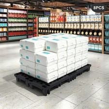 8-Pcs Plastic Pallets, Lightweight Floor Pallets with Breathable Grid