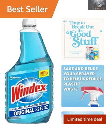 Powerful 32 Fl Oz Window Cleaner -  Scent, Eco-Friendly Formula