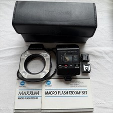 Minolta Macro Flash 1200 AF Control Unit w/ Manual Ring Macro Maxxum Tested