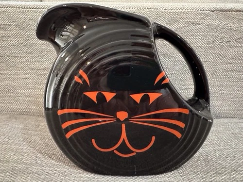 Vintage Fiestaware Black Cat Juice Pitcher 28 Oz. Discontinued Pattern