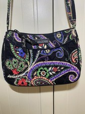 Vera Bradley Crossbody Vibrant Purple/Teal Paisley Purse Nice Retired   
