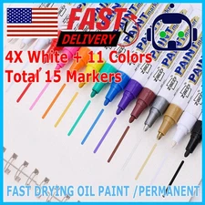 15Pcs Waterproof Permanent Paint Marker Pen For Car Tyre Tire Tread Rubber Metal