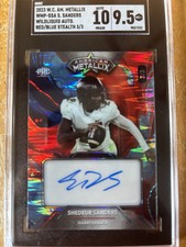 Shedeur Sanders 2023 American Metallix WildLiquid Auto Red/Blue Stealth 3/3
