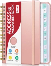 Small Address Book with Alphabetical Tabs, Phone Book Password Keeper with Spira