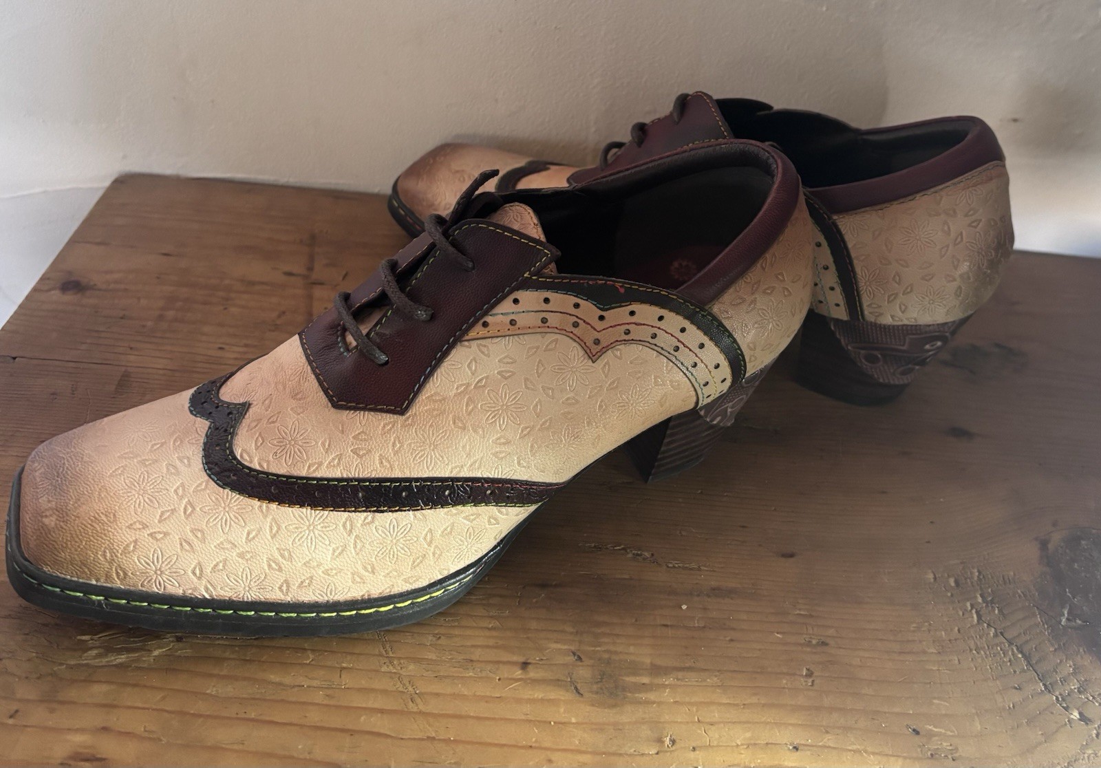 Leather Heals SOFFIA BEIGE LEATHER ADELE BLOCK HE… - image 2