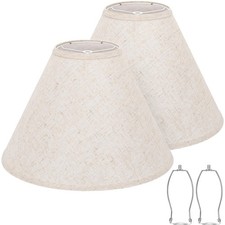 Empire Lamp Shades Set of 2, 6" Top x 16" Bottom x 10.8" High, Large Beige La...