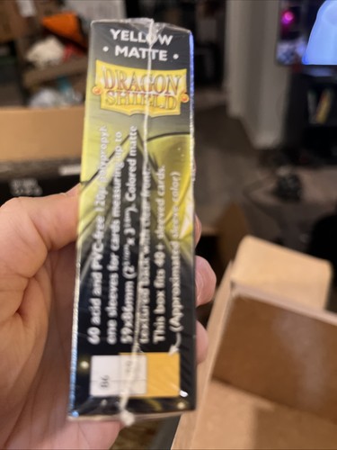 60-pack DRAGON SHIELD YELLOW MATTE JAPANESE Card Sleeves Mini Deck Yugioh New - Picture 2 of 4