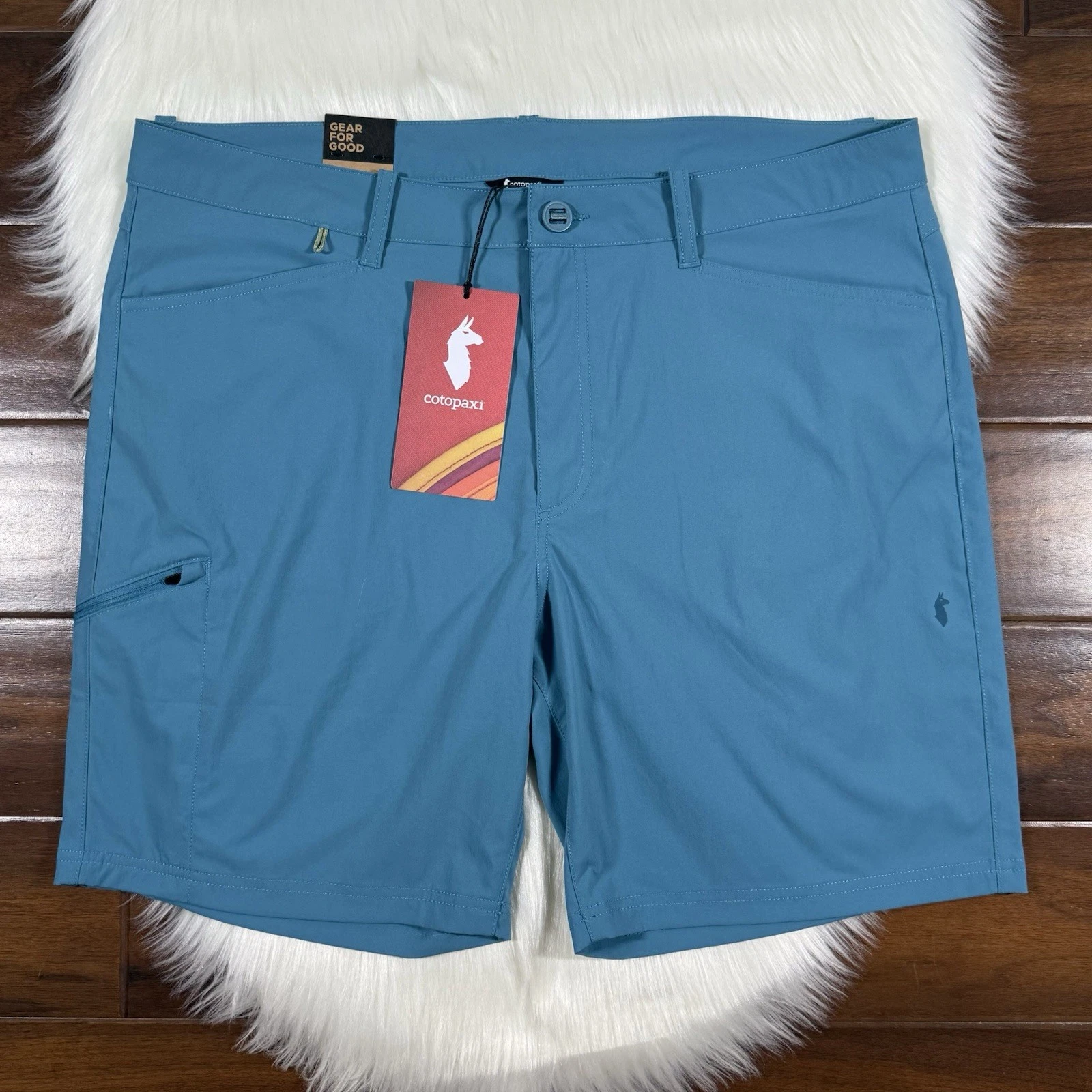 Cotopaxi Men's Size 38 Drizzle Blue Coraje Tech Shorts Zipper Pocket