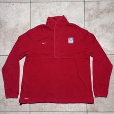 Nike Team USA Olympic 2010 Vancouver Fleece Pull Over Jacket Red Size Youth L