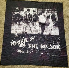 Polyester "New Kids On The Block" Banner Black And White Vintage Nostalgia 1980s