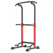 Power Tower Pull-Up Bar Station   Height Adjustable Dip Station for Home Gym