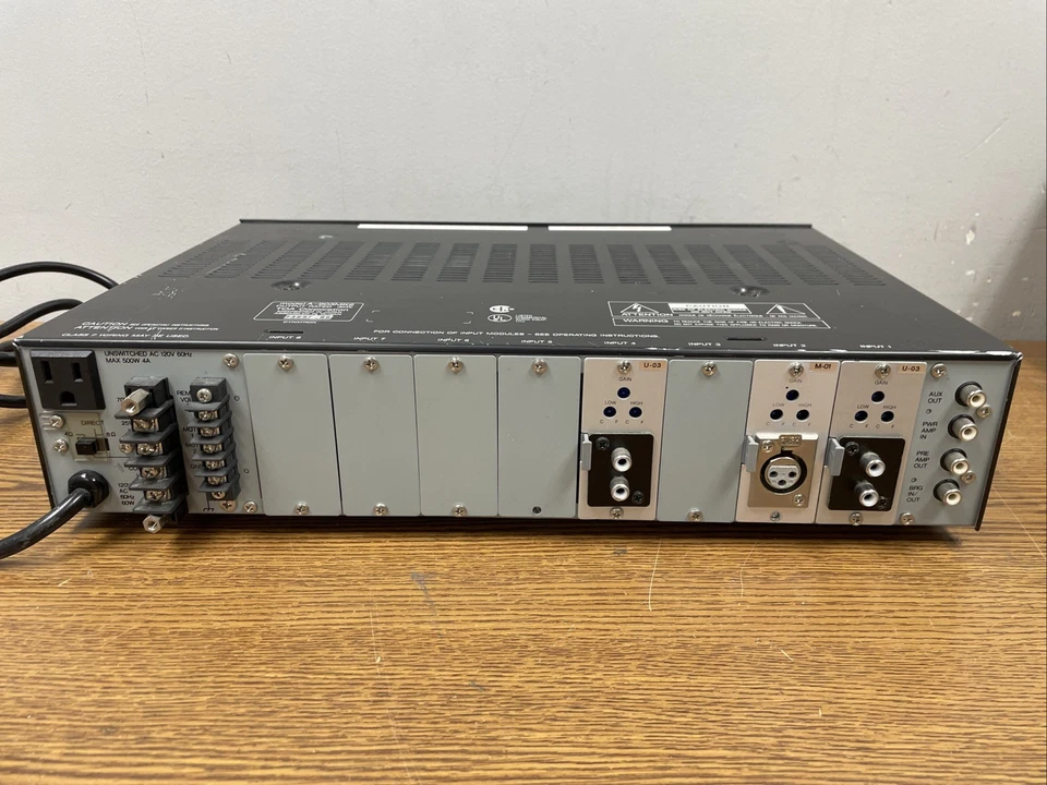 Toa Electronics A-903MK2 8-Channel Amplifier, (2x U-03, 1x M-01), Power Tested - Image 3 of 3