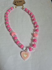 Child Size Beaded Valentine's Day Charm Necklace
