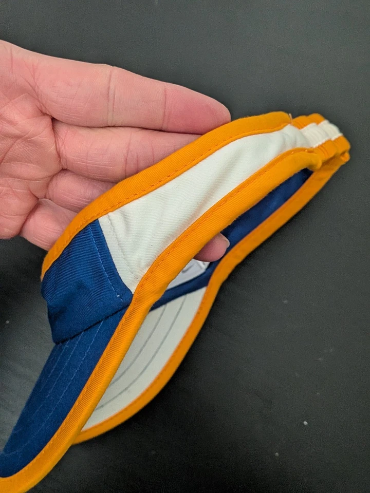 Nike Tennis Golf Visor Hat Blue / Golden Yellow Stretch Band Visor Hat OSFM - Image 2 of 4