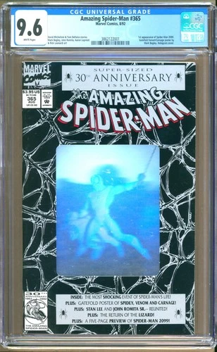 Amazing Spider-Man #365 (1992) CGC 9.6  WP  Michelinie "Venom - Carnage"