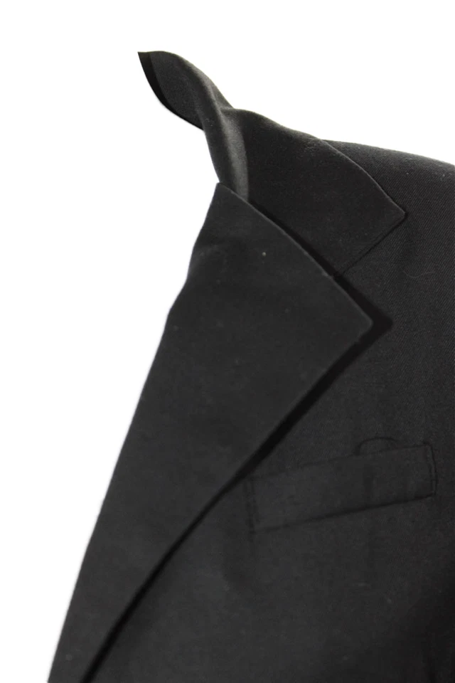 Central Park West Womens Single Button Notched Lapel Blazer Jacket Black Medium - Image 2 of 4