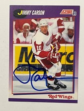 Detroit Red Wings JIMMY CARSON Signed Card
