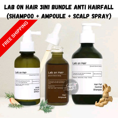 Lab On Hair 3in1 Bundle Anti HairFall Shampoo + Ampoule + Scalp Spray Hair Care