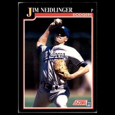 Jim Neidlinger Rookie #794.0 1991 Score Los Angeles Dodgers Baseball Card MLB. rookie card picture