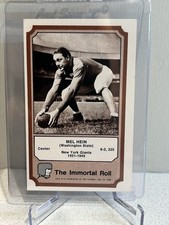 1974 Fleer Football USED The Immortal Roll Mel Hein New York Giants Card