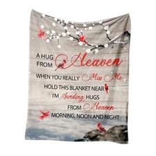 Ships Next Day, Custom Memorial Blanket with Picture Sympathy Fc--red Bird