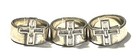LOT OF 3 NWOT OR PAZ STERLING SILVER 925 CROSS WHITE TOPAZ RINGS SZ 5 ISRAEL PZ — photo 1