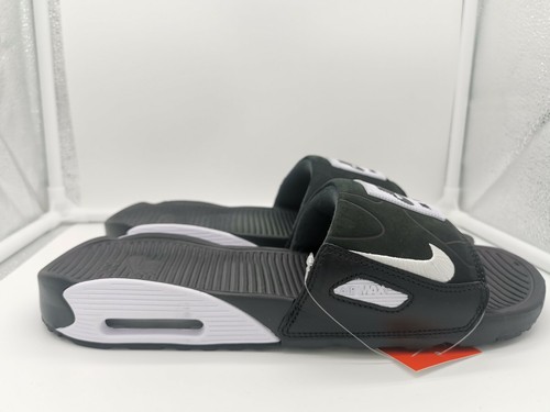 Nike Air Max 90 Slide Slides UK 4.5 Black White CT5241-002 | eBay
